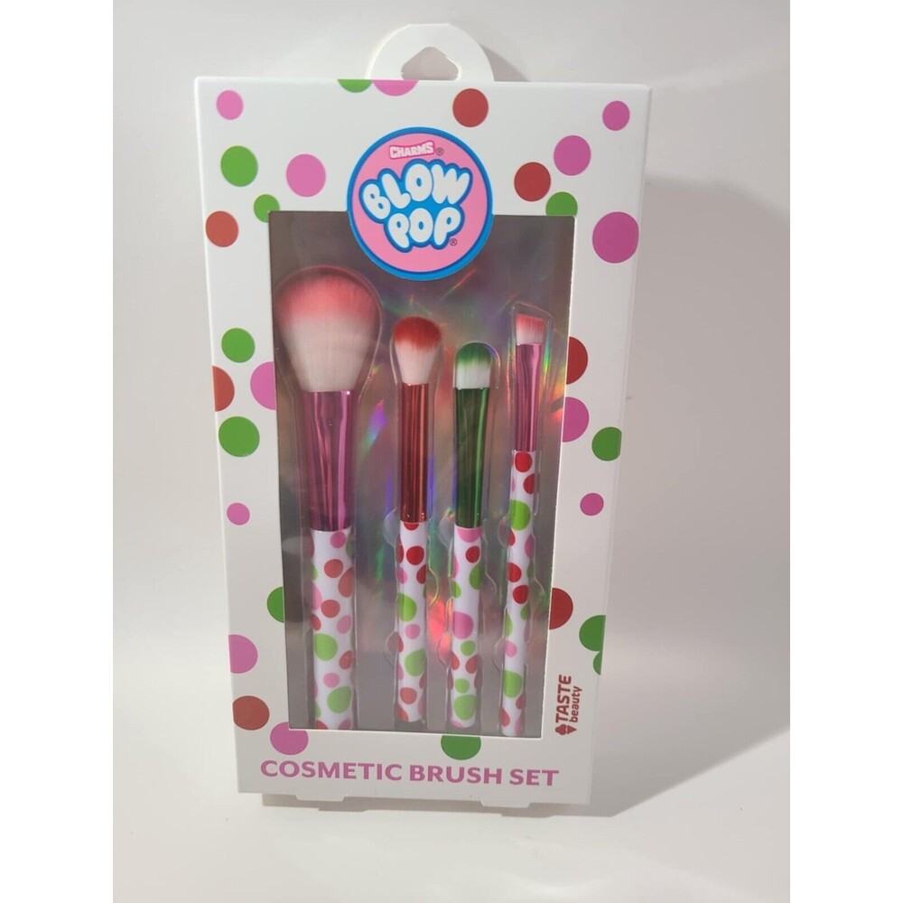 Charms Blow Pop Four Piece Cosmetic Brush Set Makeup Brush. NIB Sealed NEW